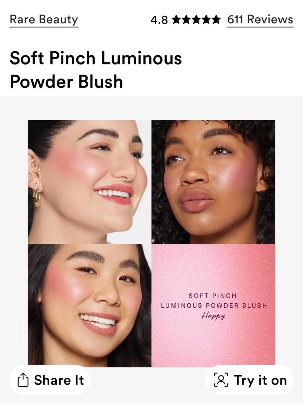 LN Rare Beauty Blush in Happy